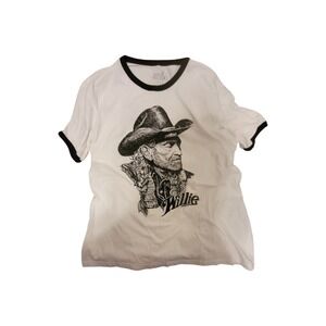 Willie Nelson Ringer White T Shirt Men's Size X Large Country Music Happy 90th